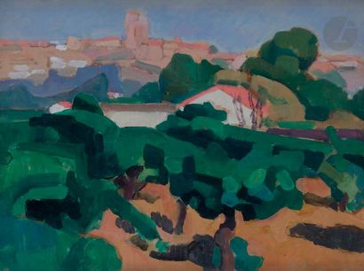 null *Jules Oury, dit MARCEL-LENOIR (1872-1931)
Paysage à Montauban
Huile sur papier...