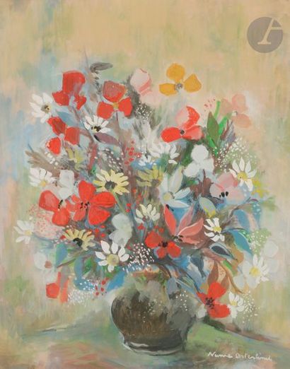 null Nanic OSTERLIND (1909-1943)
Vase de fleurs
Gouache.
Signée en bas à droite.
57...