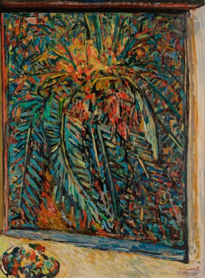 null Pierre PRUVOST (1921-2008)
Alger, fenêtre sur la palmeraie, 1952
Huile sur toile.
Signée,...