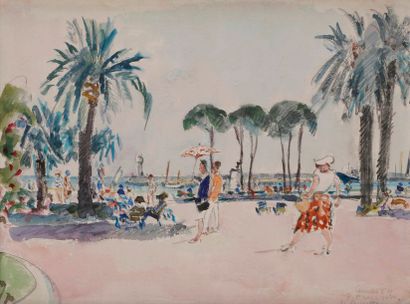 null Pierre PRUVOST (1921-2008)
Cannes, la Croisette, 1964
Aquarelle.
Signée, datée...