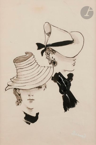 null Christian BÉRARD (1902-1949)
Étude de chapeau pour Maria Guy, 1938
Encre de...