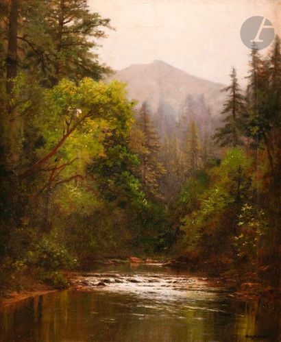 null Raymond Dabb YELLAND (1848-1900)
The San Lorenzo river, 1892
Huile sur toile.
Signée...