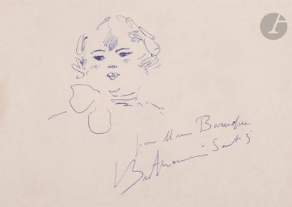 null Louis BERTHOMMé SAINT-ANDRé 
(1905-1977)
Portrait de fillette
Stylo bille.
Signé...