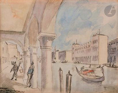 null Henry de WAROQUIER (1881-1970)
Venise
Encre et aquarelle.
Signée et située en...