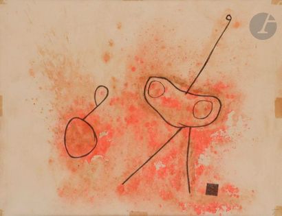 null André BORDERIE (1923-1998)
Composition, vers 1950
Aquarelle et crayon.
Monogrammée...