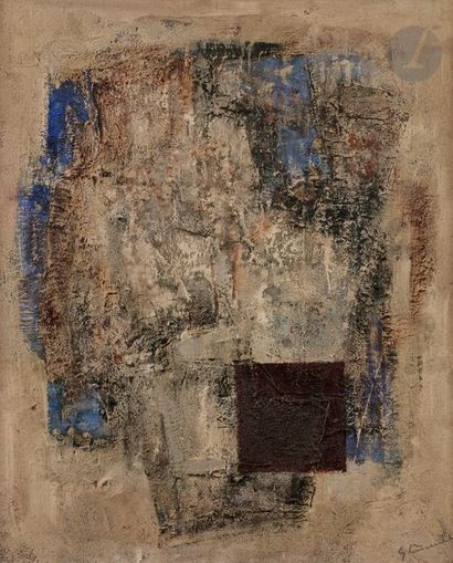 null Georges BREUIL (1904-1997)
Composition, vers 1950-60
Technique mixte sur toile.
Signée...