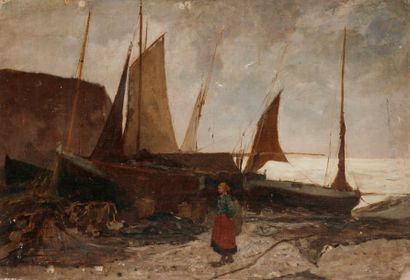 null Pierre Georges DIéTERLE (1844-1937)
Retour de pêche
Huile sur toile contrecollée...