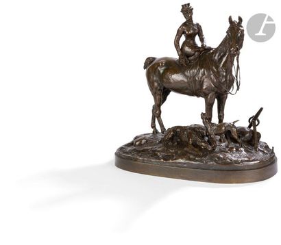 null Evgueny Alexandrovitch LANCERAY (1848-1886)
Grande amazone
Bronze à patine couleur...