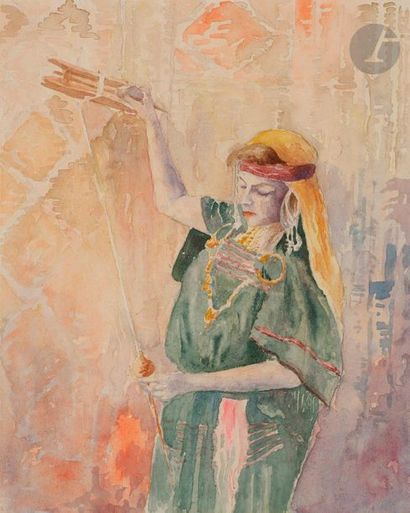 null Alexandre LUNOIS (1863-1916)
Femme orientale
Aquarelle.
Non signée.
20 x 16...