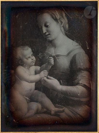 null Daguerréotypiste non identifié 
La Vierge aux œillets de Raphaël, c. 1850. 
Daguerréotype,...