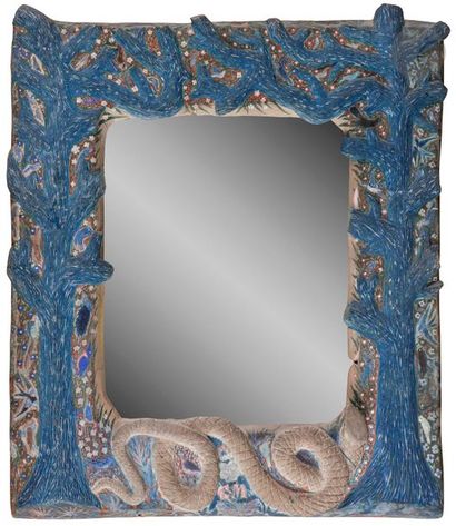 null Michel GIRAUD (XIXe-XXe siècle)
Jardin d'Eden, 1903
Entourage de miroir en ciment...