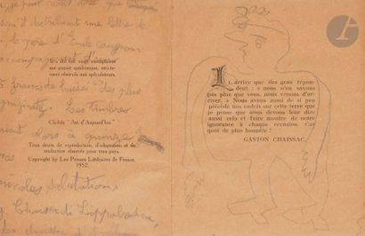 null Gaston CHAISSAC (1910-1964)
Autoportrait ?
Mine de plomb.
écrits manuscrits...