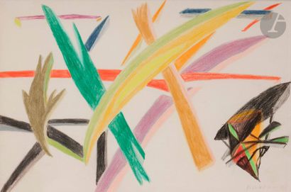 null Eugène IONESCO (1909-1994)
Composition, 1968
Crayon de couleurs.
Signé et daté...