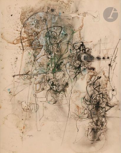 null Christian D'ORGEIX (né en 1927)
Composition, vers 1956
Technique mixte sur papier.
Signée...