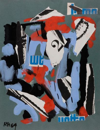 null Raoul HAUSMANN (1886-1971)
Composition, 1964
Collage et technique mixte sur...
