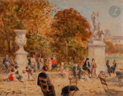 null Georges BINET (1865-1949)

Paris, le jardin des Tuileries animé

Huile sur panneau.

Signée...