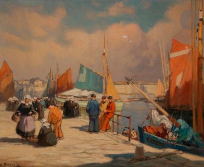 null Henri BARNOIN (1882-1935)

Port en Bretagne

Huile sur toile.

Signée en bas...