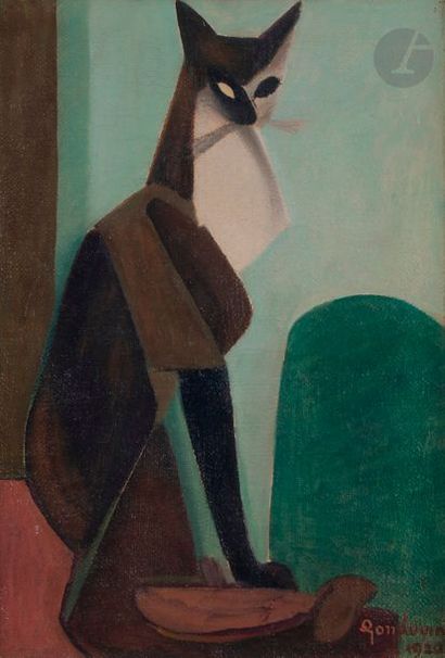 null *Emmanuel GONDOUIN (1883-1934)

Chat, 1920

Huile sur toile.

Signée et datée...