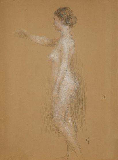null Ernest LAURENT (1859 - 1929) 

Étude de femme de profil 

Pastel.

Cachet en...