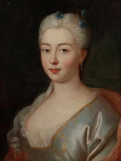 null École FRANÇAISE vers 1700, 

suiveur de Pierre GOBERT 

Portrait de jeune dame...