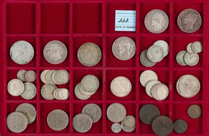 null ROYAUME DE BELGIQUE.
LOT de 47 monnaies de Léopold I à Baudouin I : 33 ex. en...