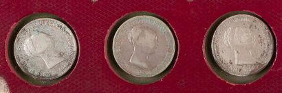 null LOT de 6 écus en argent de 20 réaux d'ISABELLE II (1833-1868),
dates variées...