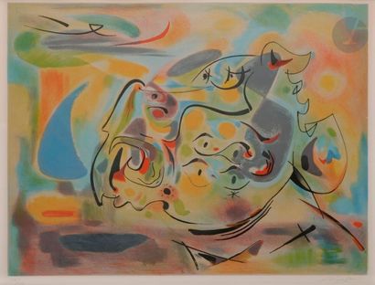 null André MASSON (1896-1987)
Aurore, 1946
Lithographie en couleurs.
Épreuve sur...