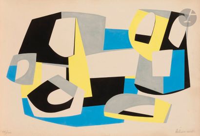 null Jean HÉLION (1904-1987)
Composition, 1935
Pochoir en couleurs.
Épreuve sur vélin...