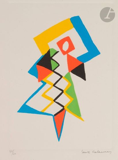 null Sonia DELAUNAY-TERK (1885-1979) (d’après)
Robe rythme-triangle ; Carnaval ;...