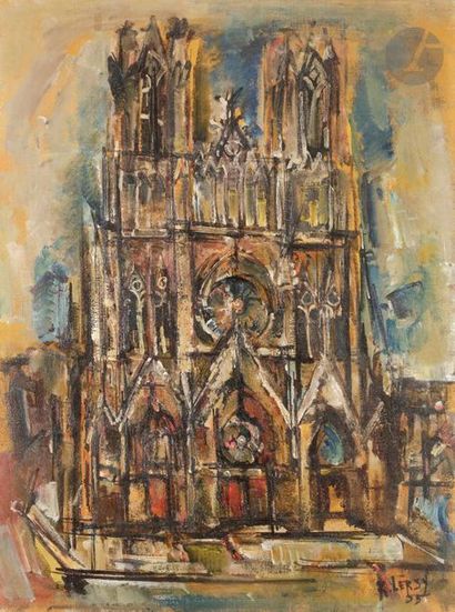 null Roger LERSY (1920-2004)
Cathédrale, 1955
Huile sur toile.
Signée et datée en...