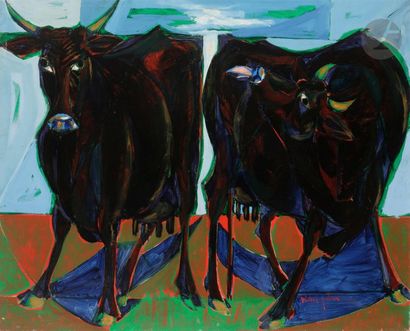 null Michel PATRIX (1917-1973)
Les Vaches noires, 1952
Huile sur toile.
Signée en...