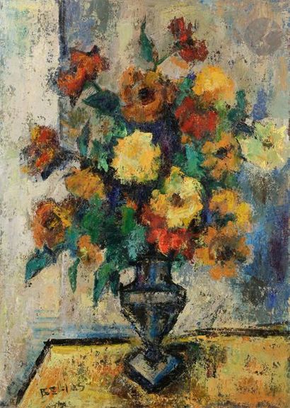 null Richard BELLIAS (1921-1974)
Vase de fleurs, 1950
Huile sur toile.
Signée en...