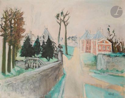 null André CIVET (1911-1961)
L’Entrée du château, 1951
Huile sur toile.
Signée en...