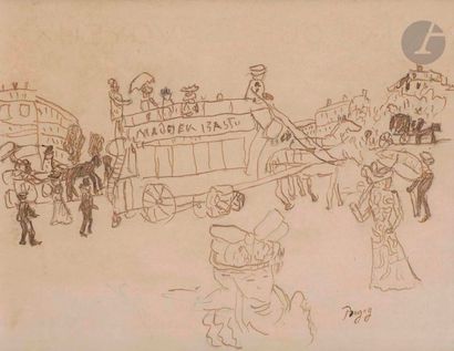 null Jean Puni dit POUGNY (1892-1956)
Le Bus impérial
Encre.
Signée en bas à droite.
20...