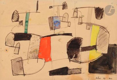 null Jean HÉLION (1904-1987)
Composition, 1934
Encre, lavis d'encre, gouache et huile...
