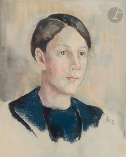 null Macario VITALIS (1898-1990)
Portrait de jeune homme, 1931
Aquarelle.
Signée...