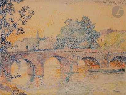 null Yvonne CANU (1921-2007)
Paris, pont sur la Seine
Aquarelle.
Signée en bas à...