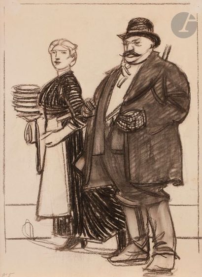 null Maxime DETHOMAS (1867-1929)
La Conversation - L'Homme et la cuisinière
2 fusains...
