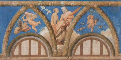 null École ITALIENNE du XVIIe siècle
Jupiter et Vénus d'après les fresques de Raphaël...