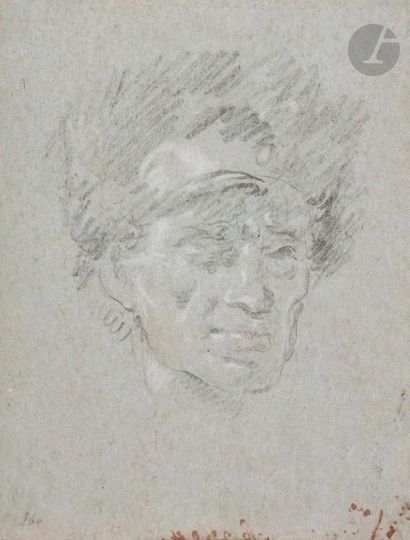 null Giovanni Domenico TIEPOLO (Venise 1727 - Venise 1804)
Étude de tête au chapeau...