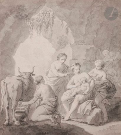 null Edme-Sébastien JEAURAT (Vermenton 1725 - Paris 1803) 
L'Enfance de Bacchus,...