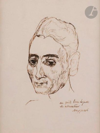 null Max JACOB (1876-1944)
Portrait de Pierre Lagarde
Encre.
Signée et dédicacée...