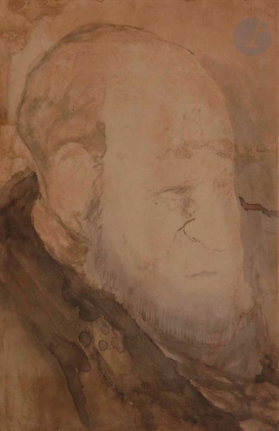 null Max JACOB (1876-1944)
Portrait de Samuel Jacob
Lavis d'encre contrecollé sur...