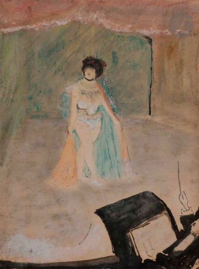 null Max JACOB (1876-1944)
La Chanteuse de café-concert
Encre, lavis d'encre, gouache...