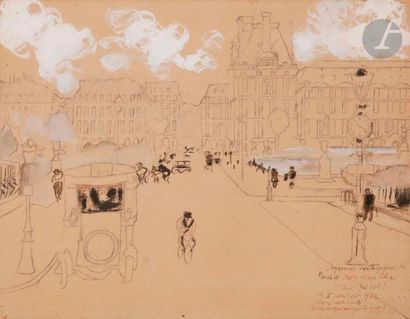 null Max JACOB (1876-1944)
Place du Carrousel, 1923
Crayon, encre et rehauts de gouache...