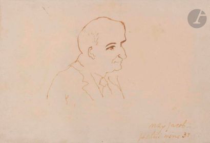 null Max JACOB (1876-1944)
Autoportrait, 1931
Encre brune.
Signée et datée en bas...