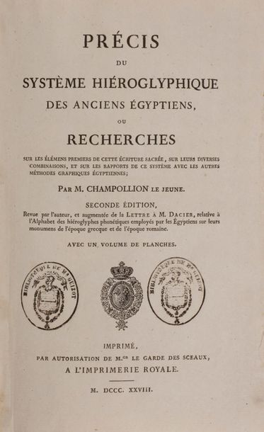 null CHAMPOLLION Jean-François (1790-1832).
Précis du système hiéroglyphique des...