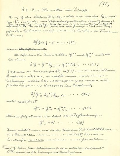 null EINSTEIN Albert (1879-1955).
MANUSCRIT autographe signé « A. Einstein », Einheitliche...