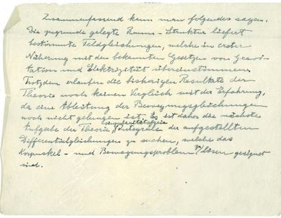 null EINSTEIN Albert (1879-1955).
4 MANUSCRITS autographes, [vers 1930] ; demi-page...