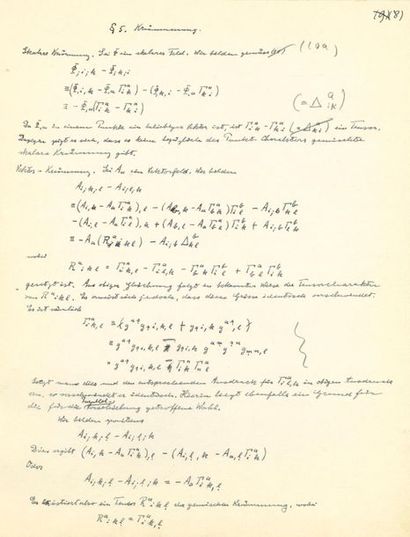 null EINSTEIN Albert (1879-1955).
MANUSCRIT autographe, Auf die Theorie metrischer...